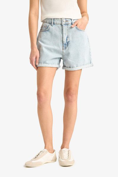 DeFacto Mom Fit High Waist Jean Shorts E0927Ax25Sm