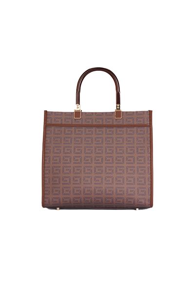 ETG Classic Vintage Brown Handheld Tote Bag