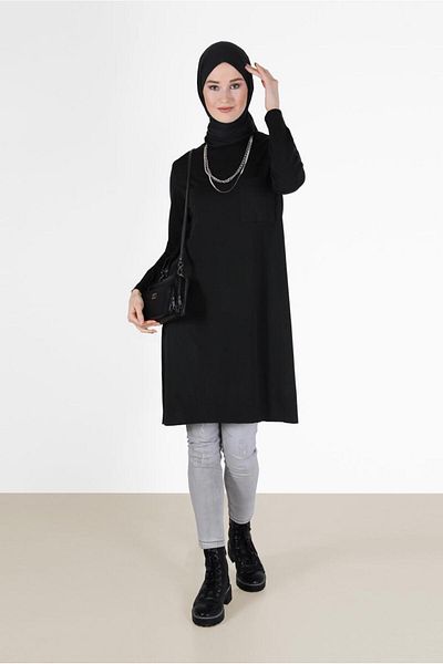 Alvina POCKET DETAIL BASIC KNITWEAR TUNIC 42003