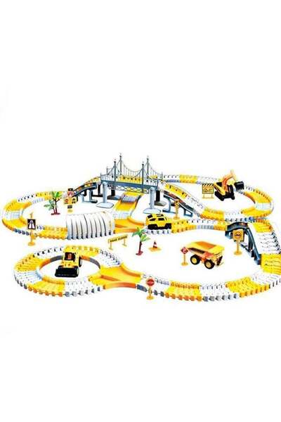 Yelajoy مجموعة ألعاب سباقات البناء للأطفال، 335 قطعة، مع 5 سيارات، ذات طابع ص...