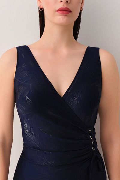 SUWEN Daphne Corseted Gathering Eyelet Swimsuit