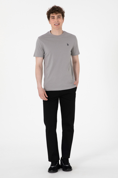 U.S. Polo Assn. بنطلون قماش أسود للرجال / بنطلون تشينو 50300166-VR046