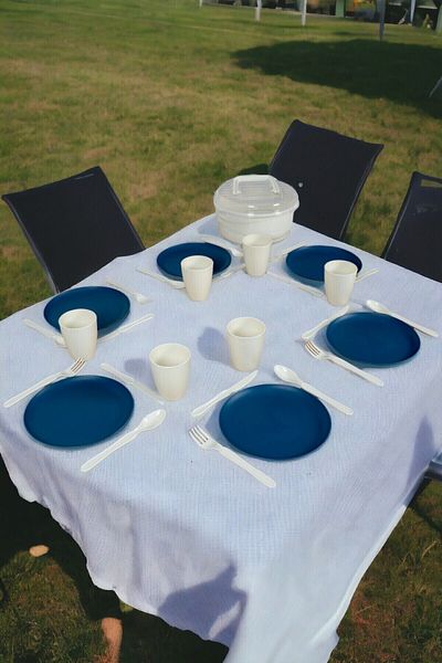 İronika Plastic Picnic Set for 6 People - 32 Pieces, Fork Cup and Spoon Knife Dinner Breakfast Set