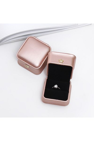 Choice 5.8x5.8x4.5cm rose gold 1Pcs Fashion ring jewelry box 5.8x5.8x4.5cm rose gold/navy blue/green /white