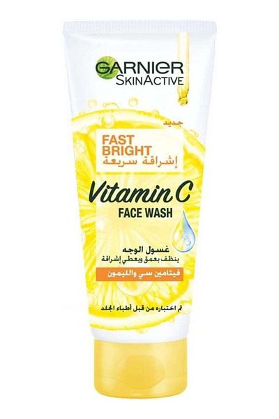 Garnier غسول الوجه سكين أكتيف فاست برايت لتفتيح البشرة بخلاصة الليمون 100 مل شفاف 100 مل