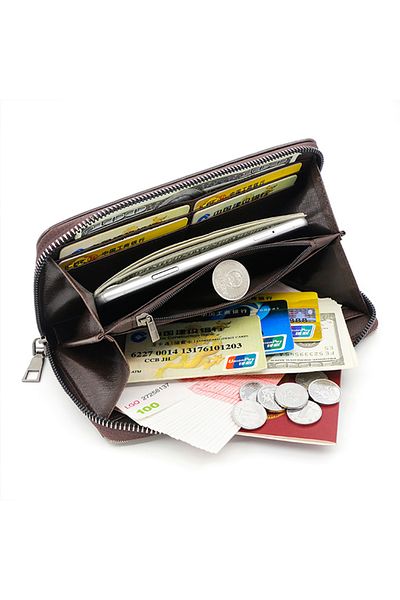 ETG Men's Wallet Long Wallet Card bBag Certificate Bag 19.5*10.5*3cm