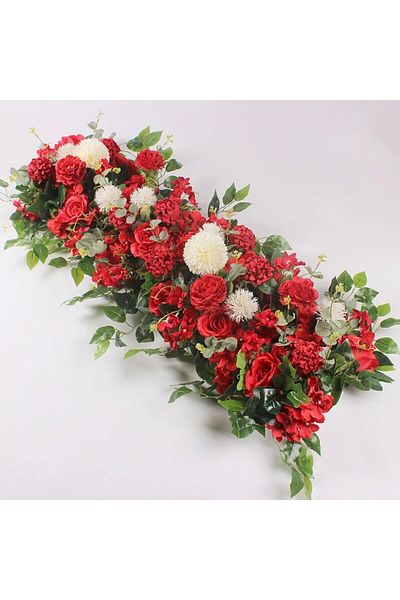 Choice Red 100CM DIY Wedding Flower Wall Arrangement Supplie Silk Peonie Rose Artificial Floral Row Decor M