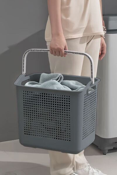 İronika Samba Kirli Temiz Çamaşır Sepeti Çok Amaçlı Oyuncak Sepeti - Antrasit