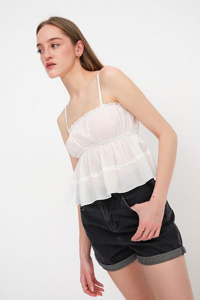 Addax Blouse with Shirring Detail A17071