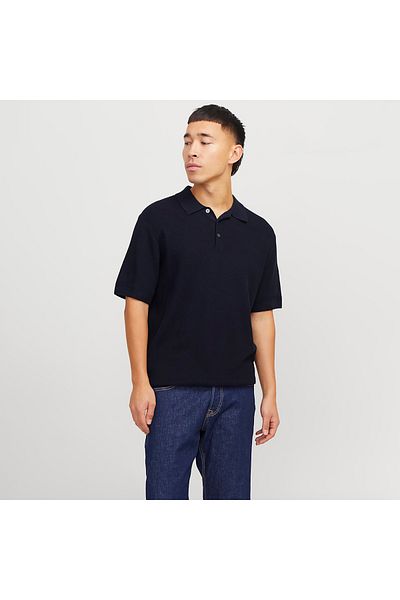 Jack & Jones Ανδρικό μπλουζάκι πόλο Navy Blue Cooper (12271483-NS)