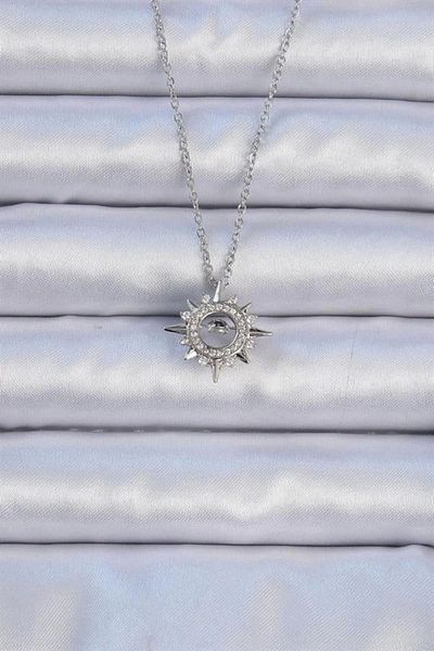 Store 316L Steel Chain Silver Color Zircon Stone Shining Star Necklace