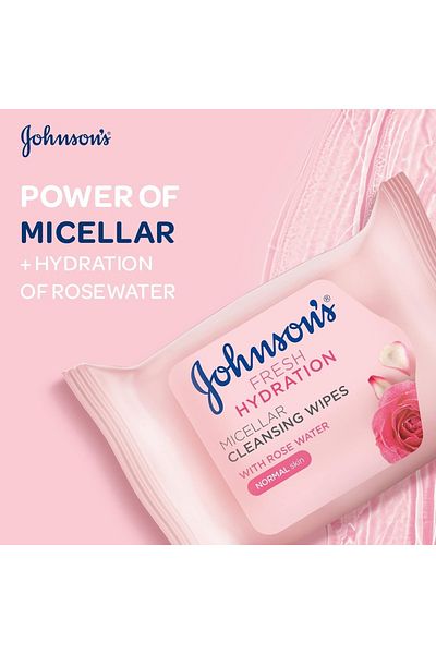 Johnson & Johnson Johnson's Micellar Cleansing Wipes With Rose Water