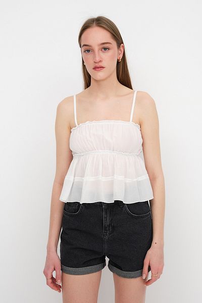 Addax Blouse with Shirring Detail A17071