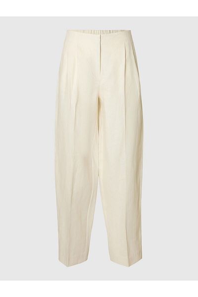 Selected Femme Barrel Fit Hosen 100% Leinen
