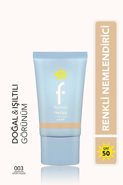 Flormar Sun Lovers Moisturizing Effect & Natural Finish Tinted Sunscreen Spf50-003 Ivory Nude