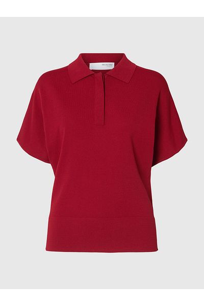 Selected Femme Polohemd aus Strick Kurzarm