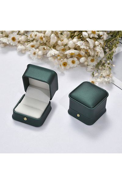 Choice 5.8x5.8x4.5cm deep green 1Pcs Fashion ring jewelry box 5.8x5.8x4.5cm rose gold/navy blue/green /whit