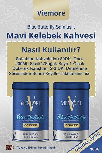 Viemore 2 Adet - Blue Butterfly Sarmaşık Ekstresi Içeren Kahve - Mavi Kelebek Kahvesi 200g