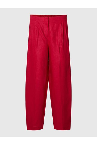 Selected Femme Barrel Fit Hosen 100% Leinen