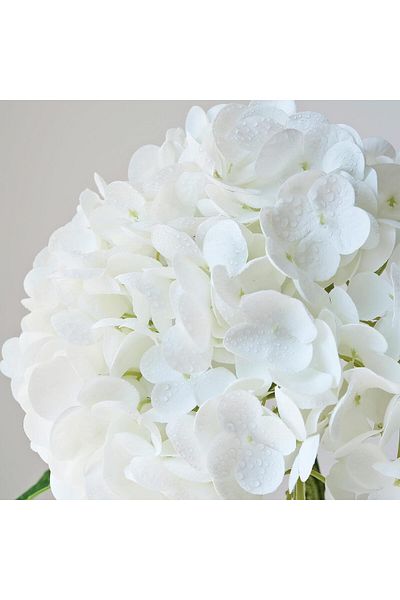 COOYA 3-pack artificial hydrangeas, 21 inches, real touch, separable, for party or home decoration, white