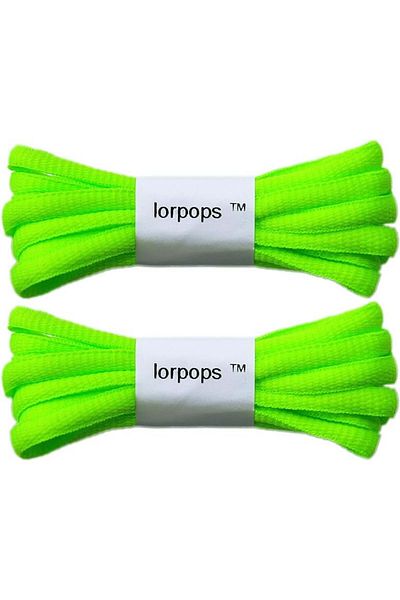 Lorpops Set 2 perechi de sireturi Lorpops, verde, poliester, 100 cm