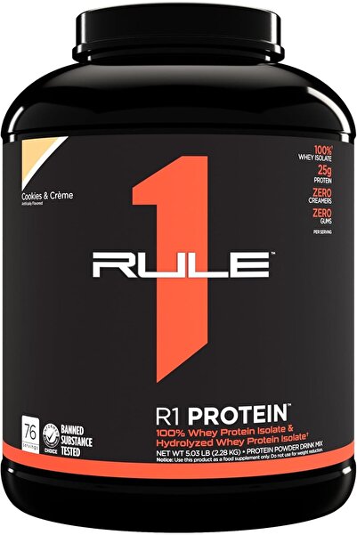Rule 1 Protein مسحوق بروتين مصل اللبن Rule1 - كوكيز وكريمة، 100% بروتين معزول...