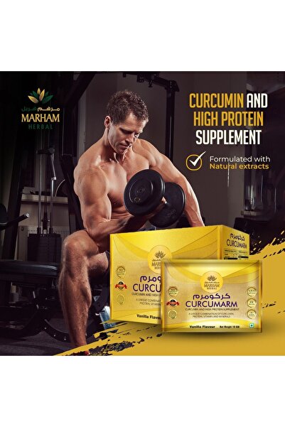 Marham Herbal أكياس كركم آرم: مكمل غذائي غني بالكركمين والبروتين | مُعزز مناعة غني - ١٠ أكياس