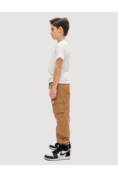 ASL GOLF CLUB Boy's Cargo Pocket Waist Lace Elastic Leg Jogger Gabardine Trousers