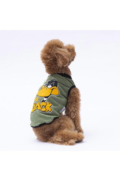 Pettrend Green Daffy Duck T-Shirt - Cat Dog Apparel-Organic Cotton Combed Tee Shirt