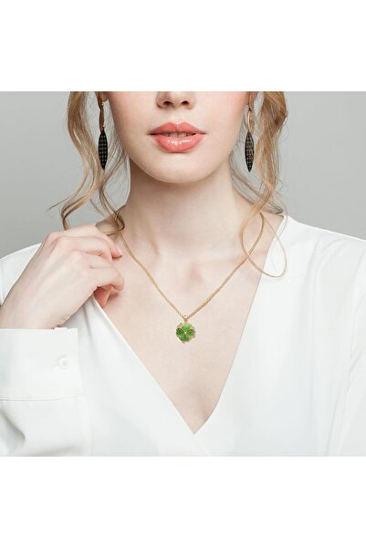 Yelajoy Four-Leaf Clover Necklace, Rotatable Lucky Pendant, 18K Gold Plated, ...