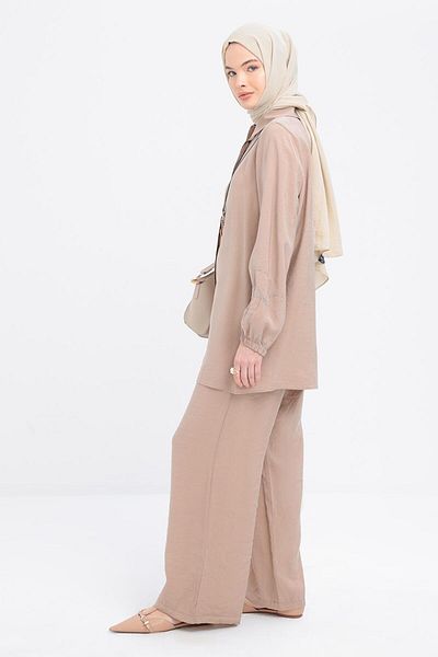 ALLDAY Chain Embroidered Elastic Sleeve Shirt