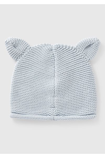 United Colors of Benetton Baby Blue Animal Embroidered Ear Appliqued Crochet Hat