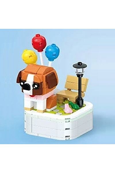 zola Construction set for children and adults, Zola, 6 years +, 199 pieces, puppy with balloons, 10.7 x 8.3 x 10.8 cm