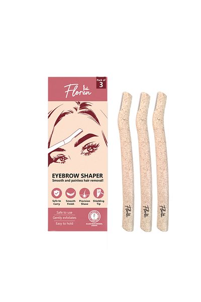 Floren Eyebrow Precision Shaper (Pack of 3) | Fine-Tipped Blade for Dermaplaning & Grooming