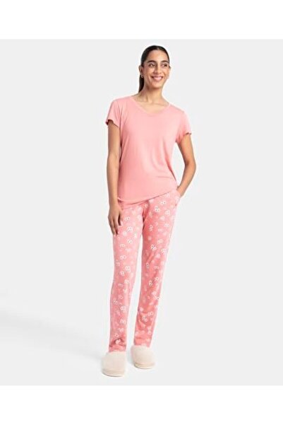 JOCKEY Relax-Women S/S Tshirts & Pyjama Sleep Set RX85-0103-PEACH BLOSSAM