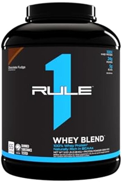 Rule 1 Rule1 Protein R1 Whey Blend 70 جرعة من بروتين فادج الشوكولاتة (5.24 رطل)