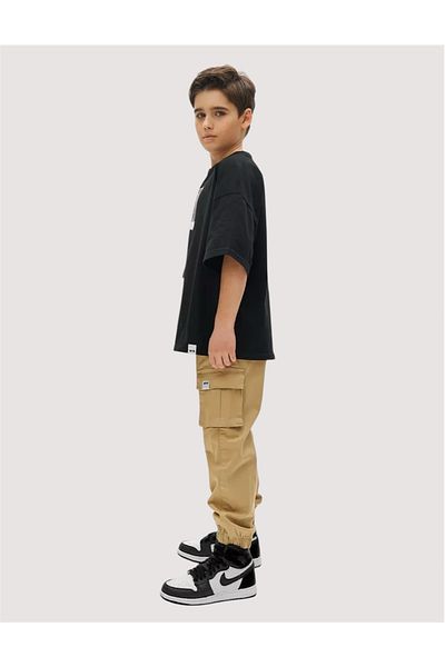 ASL GOLF CLUB Παντελόνι Jogger Gabardine Boy's Cargo με τσέπες στη μέση και ελαστικό πόδι