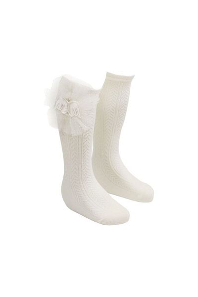 Bross Tulle Bow Accessory Knee-Length Children's Socks