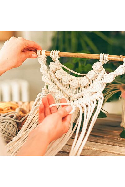 ANYUNKEY Macrame Craft Roll, Cotton, Yellow, 400m X 3 Mm