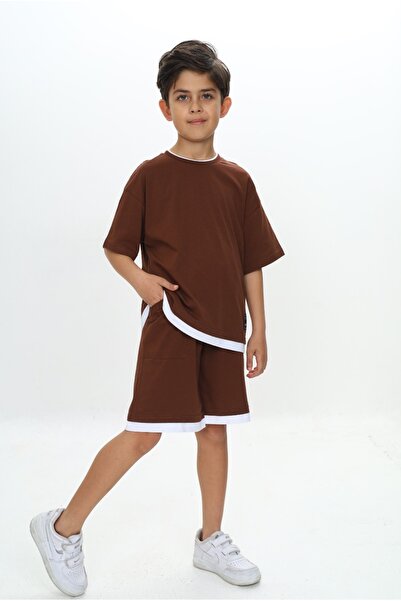 Toontoy Boy's Lettering Crested Shorts Suit