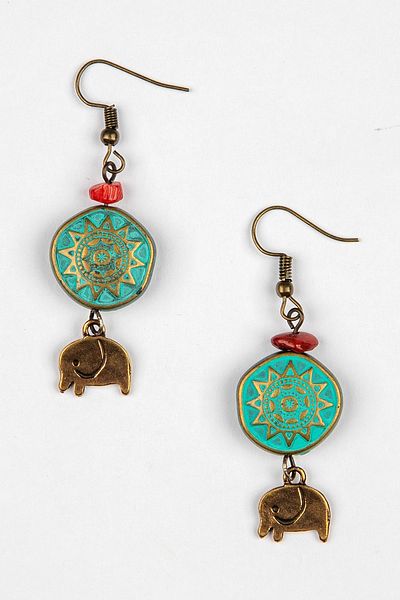 Lila Rosa Ethnic Authentic Turquoise Earrings