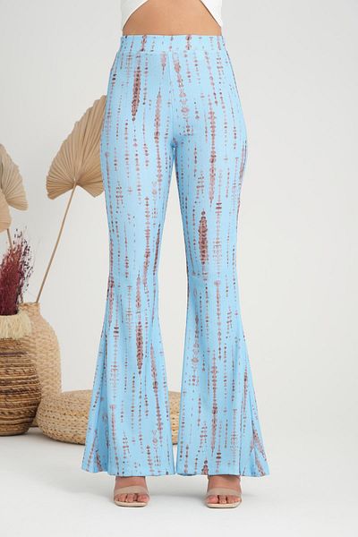 Store 100% cotton, fit, Flared elastic waist, women's summer pants - bohemian pattern