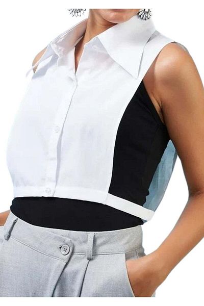 mirach Mirach Textile Wei es Damenhemd mit spitzem Kragen - Modernes Design - Weiche Stoffmischung S-M