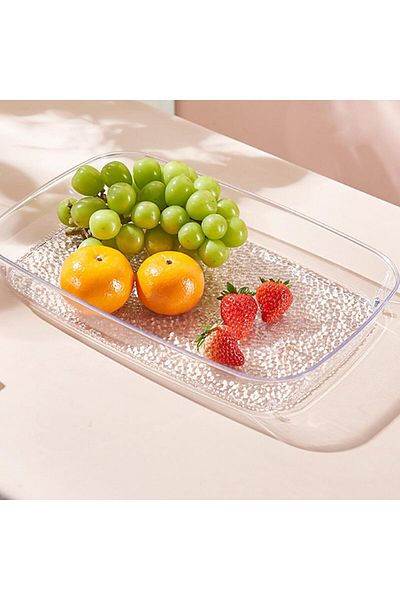 COOYA 4 Pack Clear Serving Tray,Spill-Resistant and Practical,Trays are Designed,for Bathroom,Dining Table