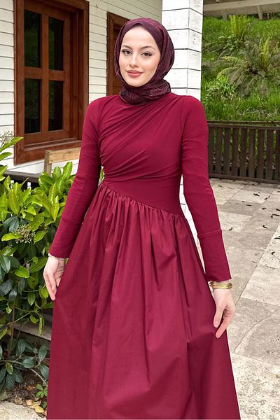 Ovn. Garnili Asymmetrical Dress - Burgundy