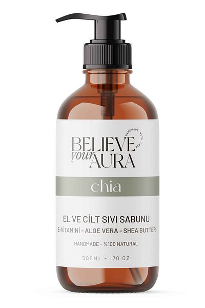 Believe Your Aura Hand and Skin Soap - Nartik E-Vitamin Aloe Vera Shea Butter Added 500ml