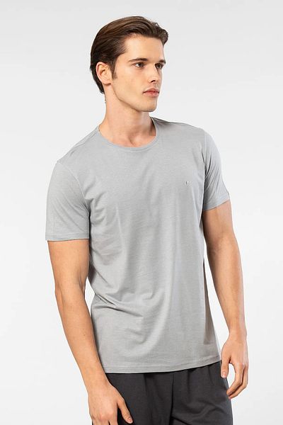 Cacharel 2169 Tricou cu mânecă scurtă pentru bărbați, bumbac modal, cu decolteu, gri