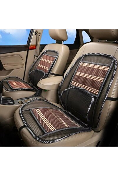 Aksefuar Lazer Fiat Linea ile Uyumlu Bel Yastık Destekli Ortopedik Bambu Terletmez Minder Takımı (2 Adet)