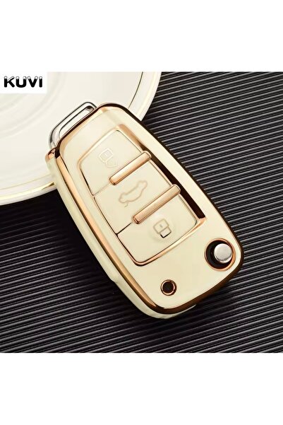 YıldızTuning Husa pentru chei Audi A6 C6 4F alb-auriu