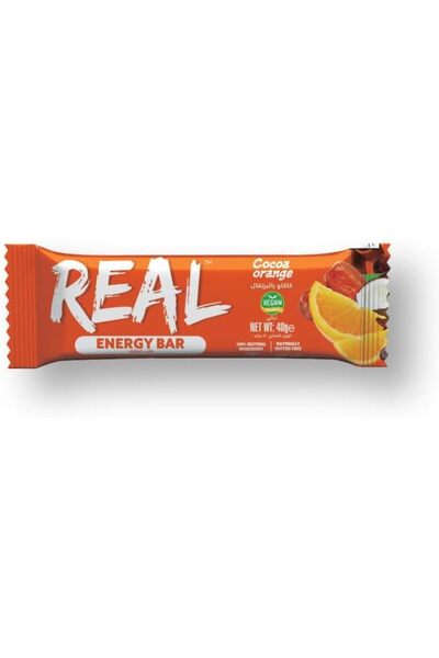 Superlife Real Energy Bar Cocoa Orange | 25x40 Grams Each | 100% Natural Ingredients | Naturally Glu
